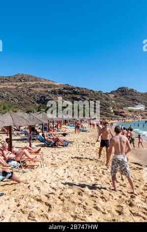 Mylopotas Beach Ios Island Greek Islands Greece Stock Photo