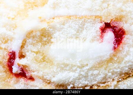 sponge cake with strawberry cream, strawberry cake texture Stock Photo