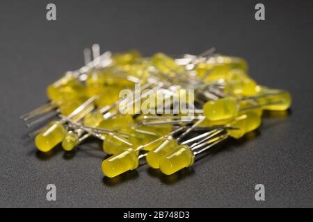 Set of colored LED light-emitting diode (LED) on background Stock Photo