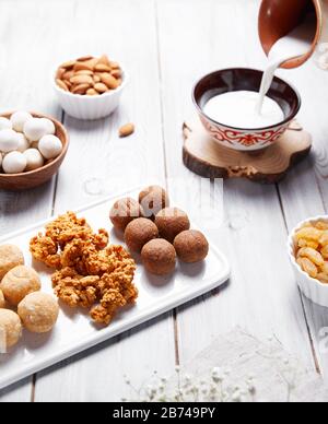 Kazakh and Kyrgyz national food kurt or kurut white salty balls from ...