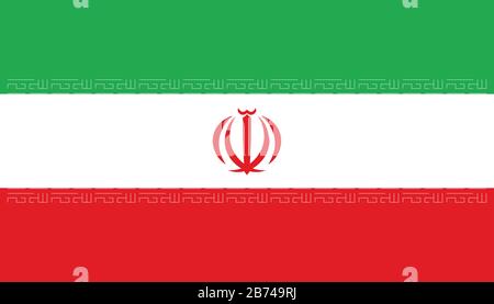 Flag of Iran - Iranian flag standard ratio - true RGB color mode Stock Photo