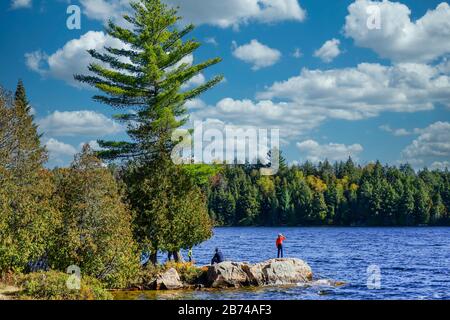 Autumn time in Algonquin Provincial Park in Ontario, Canada Stock Photo
