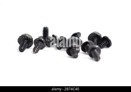 Computer Extension screw on white background Stock Photo