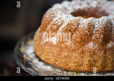 delicious easter pastry cake with ice sugar Stock Photo