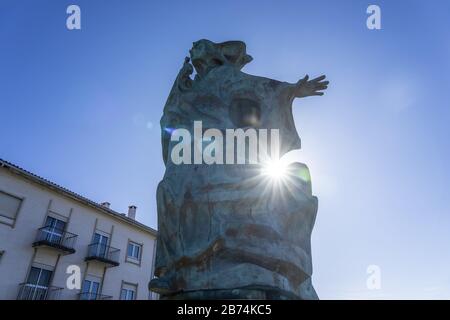 AVEIRO, PORTUGAL - Feb 19, 2020: Statue of Princess St Joana in Aveiro, Portugal, Europe Stock Photo