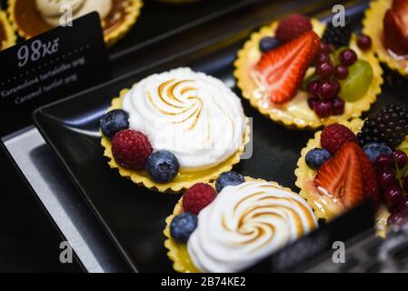 delicious mix mini cakes close up Stock Photo