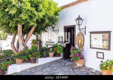 The Cafe Restaurante Casa Santa Maria in the small town of Betancuria, the ancient capital of the Canary Island of Fuerteventura Stock Photo