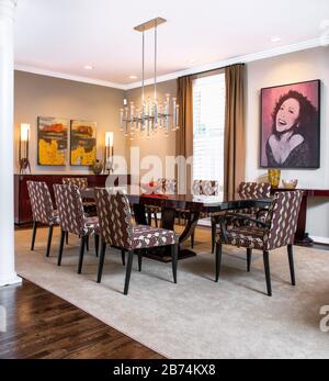 Mid century modern dining set Stock Photo