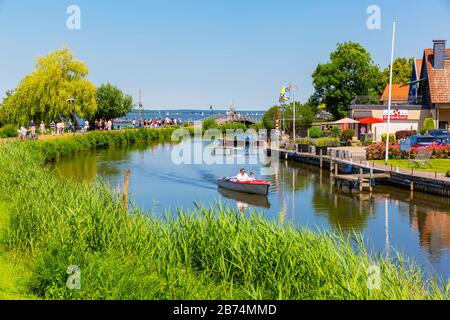 Steinhude, Germany - June 23, 2019: Steinhuder Meer at Steinhude with unidentified people. With about 30 sq km it is the largest lake of northwestern Stock Photo