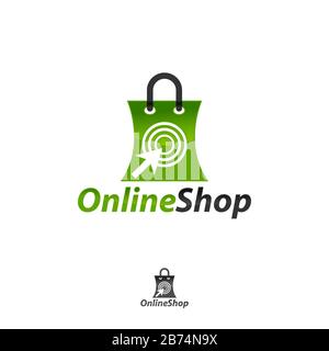 Modern Online Shop Logo designs Template Stock Vector