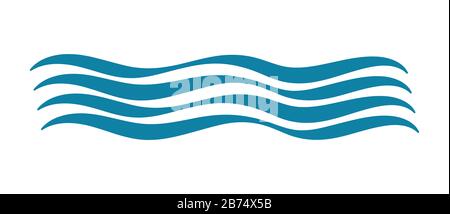 Stylized marine pattern. The excitement of the sea. Abstract water wave logo for logo, website or app. Simple flat design. Stock Vector