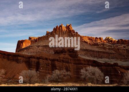 Capitol Reef and surrounding area including the badlands of Cainesville, Utah. Stock Photo