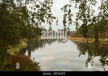 European outdoors scenery with river Gauja in Gauja National Park Stock Photo