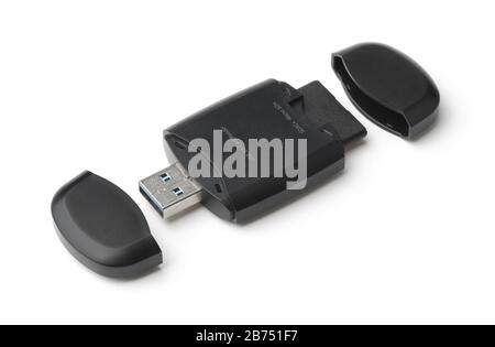 USB card reader isolated on white Stock Photo