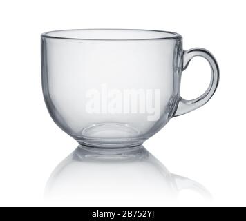 Empty glass tea cup isolated on white Stock Photo