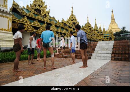 Chin Lone, traditional sport in Myanmar played with a bamboo ball ...