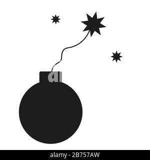 Bomb icon in trendy flat style isolated on grey background. Bomb icon page symbol for your web site design Bomb icon logo, app, UI. Bomb icon Vector i Stock Vector