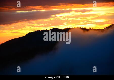 Italian sunsets: Fumone. Stock Photo