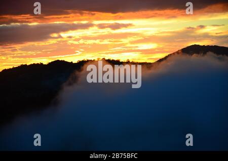 Italian sunsets: Fumone. Stock Photo