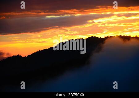 Italian sunsets: Fumone. Stock Photo