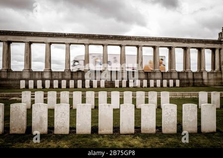 British military cemetery near Thiepaval from the Battle of the Somme in 1916 [automated translation] Stock Photo