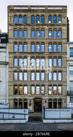 The Royal College of Radiologists London - The HQ of the Royal College of Radiologists (RCR) on 63 Lincoln's Inn Fields, Holborn, London. Stock Photo