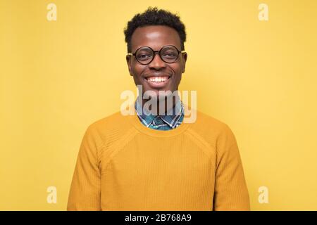 Young handsome african business man in glasses Stock Photo