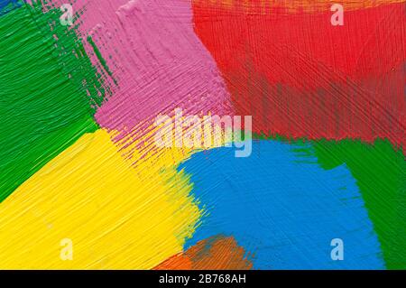 Multicolor abstract strokes with oil paint. Stock Photo
