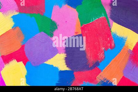 Multicolor abstract strokes with oil paint. Stock Photo