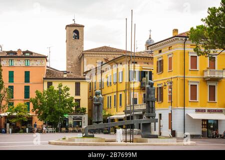 August 12 2019, Desenzano del Garda, Brescia, Lombardy, Italy - Historic city touristic landmark, place for pleasure and interests. Stock Photo