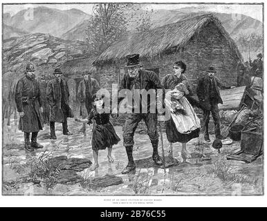 EVICTION IN COUNTRY KERRY, IRELAND, about 1880 Stock Photo