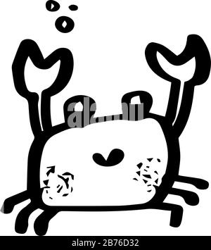 Cute crab in cartoon doodle style. Hand drawn Stock Vector Image & Art ...