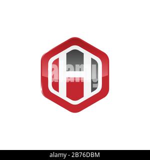 Hexagon letter H logo icon design template Colorful vector image Stock Vector