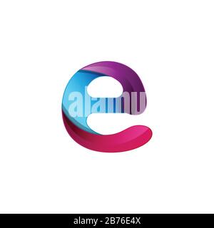 Abstract letter E logo design template Colorful vector image Stock Vector