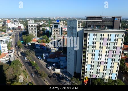 Avenue Aviadores del Chaco. Modern part of Asuncion Paraguay with