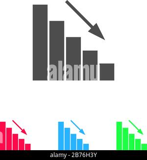 Simplified line graph chart icon with grid lines on a white background ...