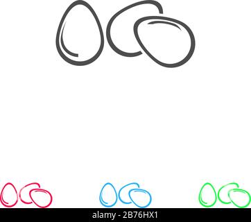 Egg icon flat. Color pictogram on white background. Vector illustration symbol and bonus icons Stock Vector