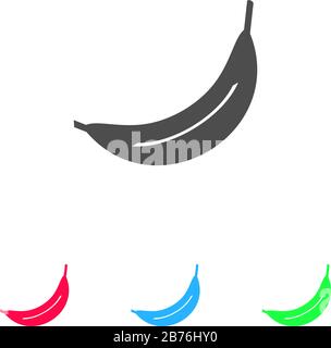 Banana icon flat. Color pictogram on white background. Vector illustration symbol and bonus icons Stock Vector