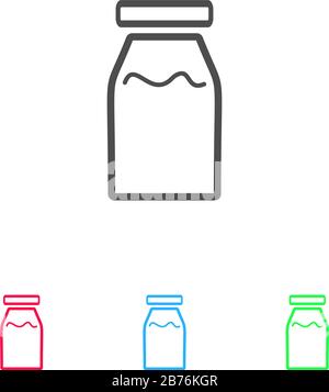 Medicine line bottle icon flat. Color pictogram on white background. Vector illustration symbol and bonus icons Stock Vector