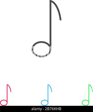 Music note icon flat. Color pictogram on white background. Vector illustration symbol and bonus icons Stock Vector