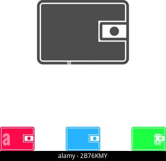 Wallet icon flat. Color pictogram on white background. Vector illustration symbol and bonus icons Stock Vector