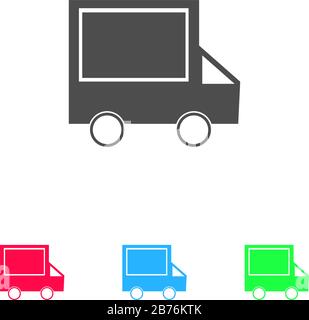 Truck icon flat. Color pictogram on white background. Vector illustration symbol and bonus icons Stock Vector