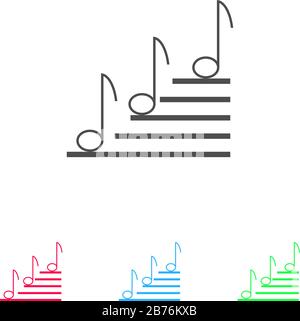 Music notes icon flat. Color pictogram on white background. Vector illustration symbol and bonus icons Stock Vector
