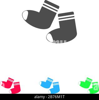 Socks icon flat. Color pictogram on white background. Vector illustration symbol and bonus icons Stock Vector