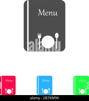 Menu icon flat. Color pictogram on white background. Vector illustration symbol and bonus icons Stock Vector