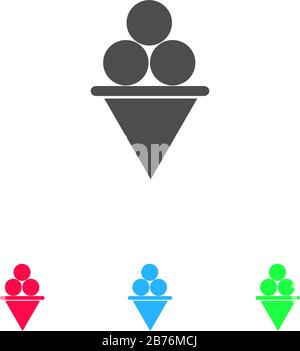 Ice Cream icon flat. Color pictogram on white background. Vector illustration symbol and bonus icons Stock Vector