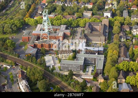 , German mining museum and police headquarters in Bochum, 24.09.2011, aerial view, Germany, North Rhine-Westphalia, Ruhr Area, Bochum Stock Photo