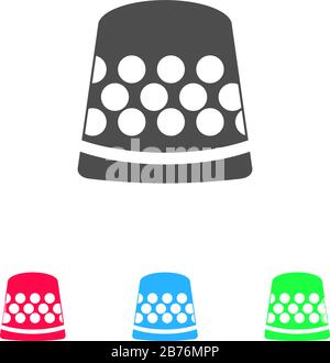 Thimble icon flat. Color pictogram on white background. Vector illustration symbol and bonus icons Stock Vector