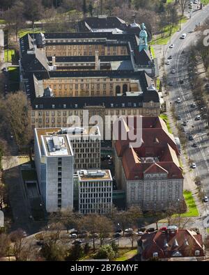 , district government of Dusseldorf and of the Higher Regional Court, 19.03.2012, aerial view, Germany, North Rhine-Westphalia, Lower Rhine, Dusseldorf Stock Photo