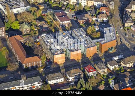 , Construction site of the new campus of the University of Ruhr West, 20.03.2014, aerial view, Germany, North Rhine-Westphalia, Ruhr Area, Bottrop Stock Photo